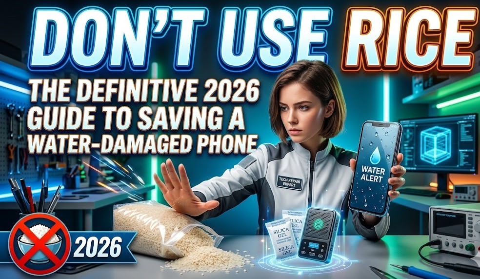 Fix a water-damaged phone in 2026 using the silica gel method. Learn why the rice myth fails and follow our 3-phase emergency guide to rescue your device and data.