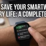 A close-up of a person adjusting the battery settings on their Apple Watch.