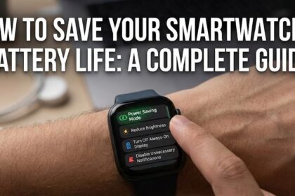 A close-up of a person adjusting the battery settings on their Apple Watch.