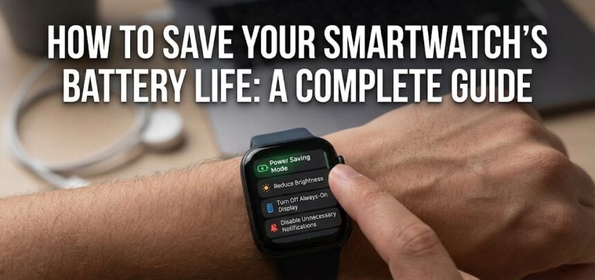 A close-up of a person adjusting the battery settings on their Apple Watch.